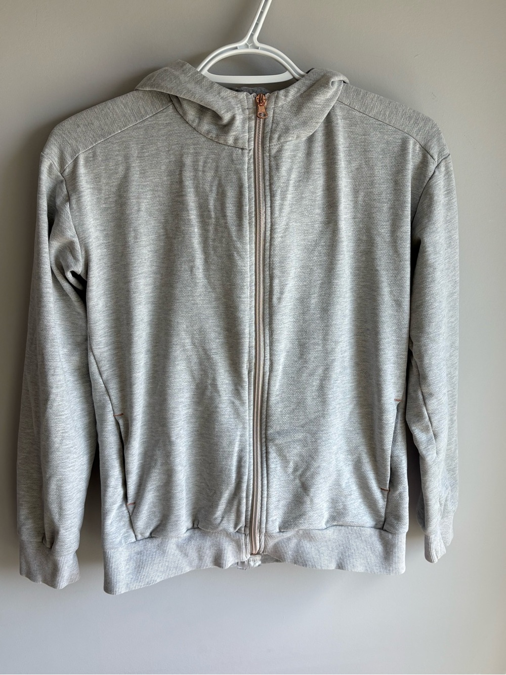 Light Gray Women's Zip-Front Hoodie Sweater